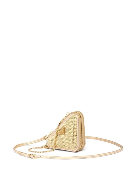 prada triangle gold bag